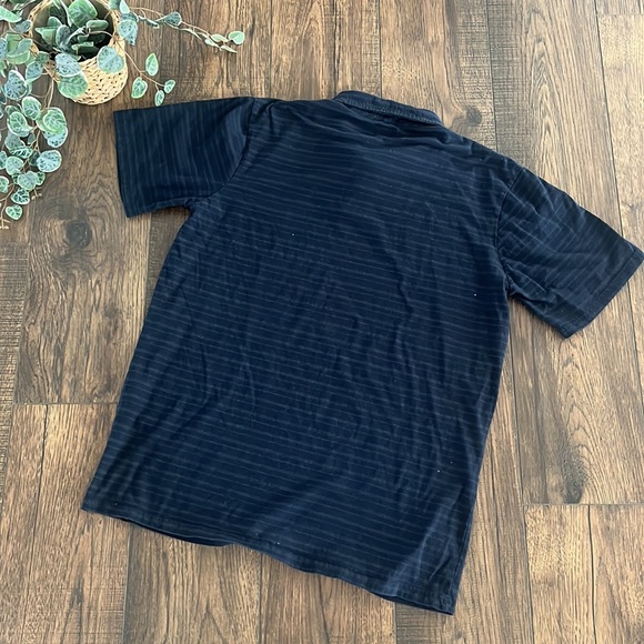 Billabong Woven Stripe Short Sleeve Polo in Navy Blue - Picture 6 of 6